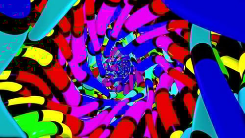 Colorful Abstract Rotating Tube Tunnel Background Loop
