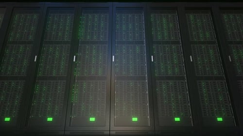 Realistische Server-Racks im modernen Serverraum