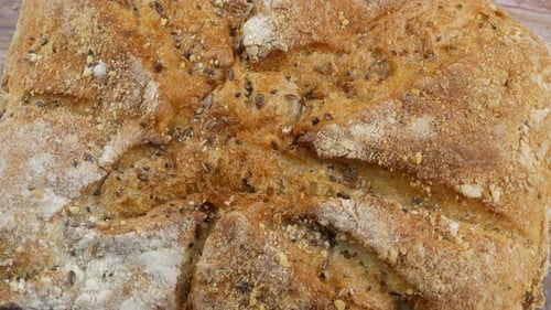 Close Up of Rustic Seeded Bread Loaf