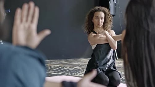 Yoga Teacher Showing Stretching Exercise