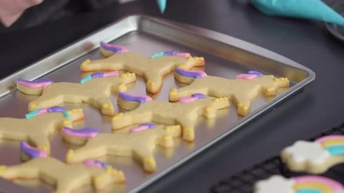 Decorating Delicious Unicorn Sugar Cookies with Icing
