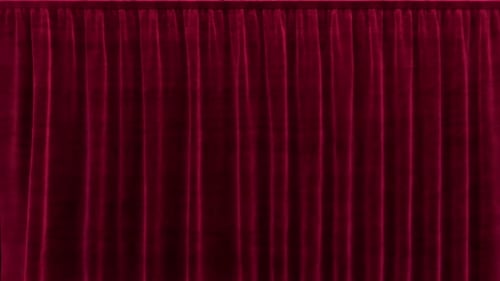 Flying Sideways Red Velvet Curtain with Alpha Channel