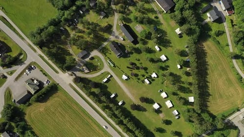 Beautiful Nature Norway Aerial View of the Campsite to Relax