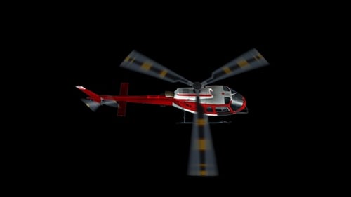 3D Animated Helicopter Flight with Rotating Blades