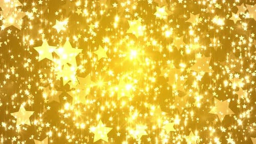 Glittering Golden Stars Celebration Background Loop
