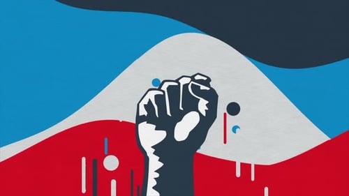 Animated Flat Design Raised Fist for Justice and Empowerment