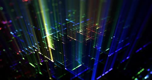 Abstract seamless loop of 3D render computer processor.