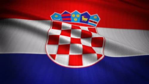 Realistic Waving Flag of Croatia Seamless Loop