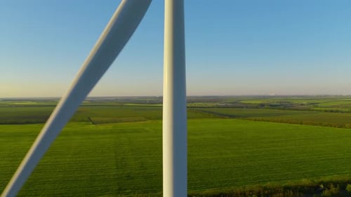 Windmill Blades Rotating in Closeup