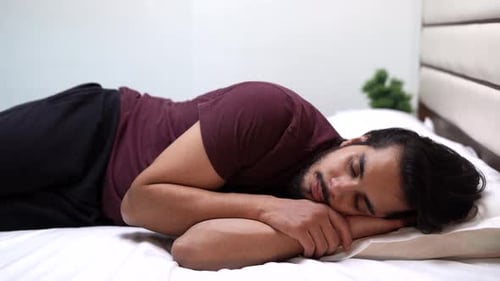 Indian man sleeping peacefully
