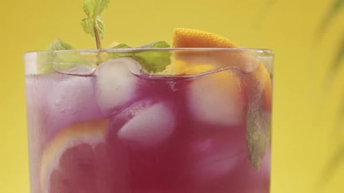 Purple Drink with Ice, Orange, and Mint