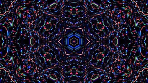 Abstract Kaleidoscope pattern with full colors. Magic mandala. 4k