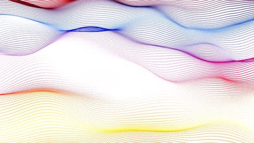 Abstract Fluid Particle Wave Animation on White Background
