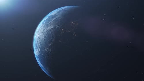 Spinning Earth from Space Global Rotation Animation