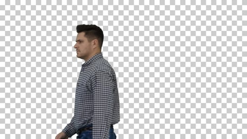 Lässiger Mann geht spazieren, Alpha Channel