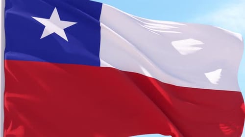 Realistic Waving Chile Flag Animation
