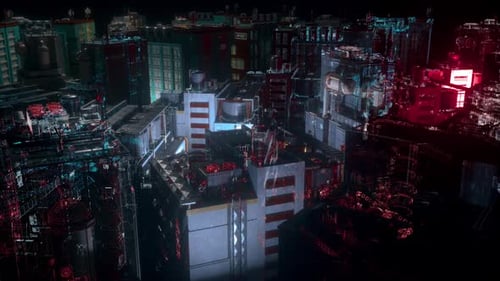 Cyberpunk Metaverse Gebäude Hd