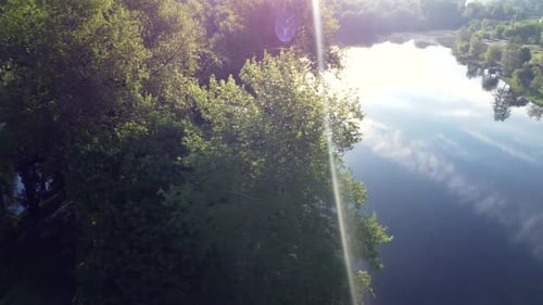 Aerial Drone View Flight Over Hill Slope