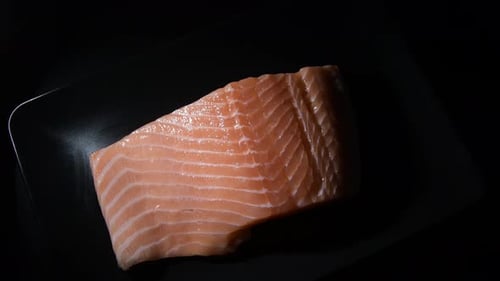 Raw Salmon Fillet Steak