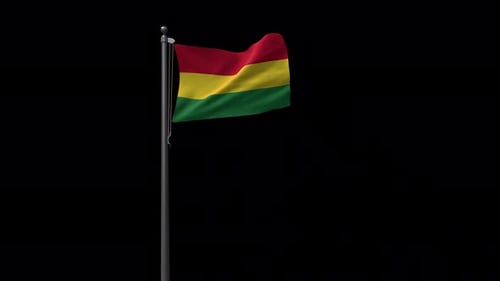 Realistic Bolivia National Flag Waving on Flagpole