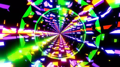 Animação 3D em loop 4K. Linhas de neon abstratas se movem no espaço. Fundo futurista. Tráfego neon