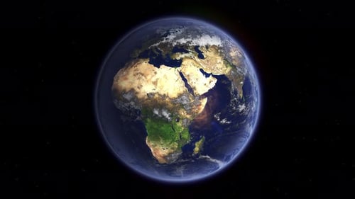 4k Rotation Earth with Star Sky