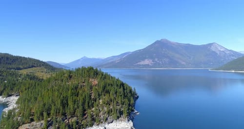Beautiful lake and forest on a sunny day 4k