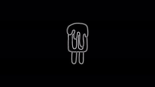Continuous Line Art Animation of a Melting Ice Cream Bar