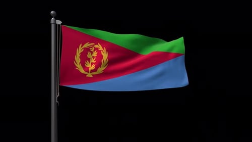 Waving Flag of Eritrea with Alpha Channel