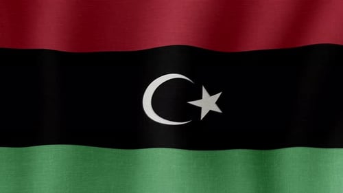 Realistic Libyan National Flag Waving Animation