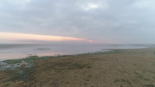 Flying Over Foggy Lake 2
