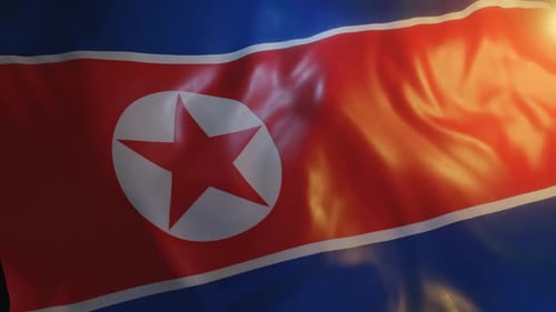 Realistic Waving North Korean Flag Animation