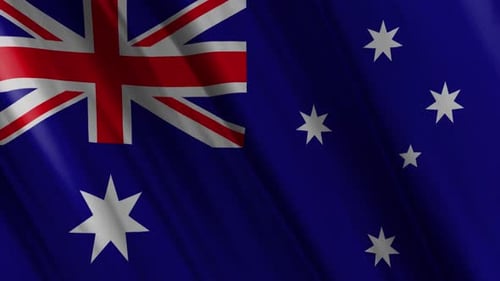 Realistic Australian Flag Waving Seamless Loop Animation