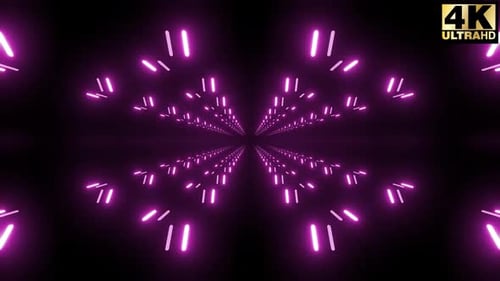 Glowing Neon Light Tunnel Loop Background Animation