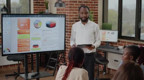 Team Receives a Business Analytics Presentation