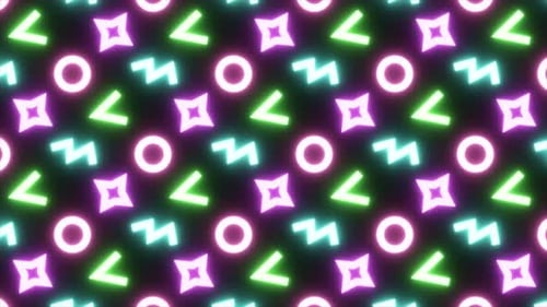 90s Memphis Neon Pattern VJ Loop