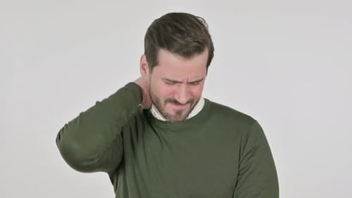 Man Rubbing Neck Due to Pain and Discomfort