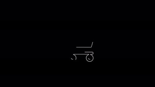 Minimalist Shopping Cart Icon Line Art Reveal