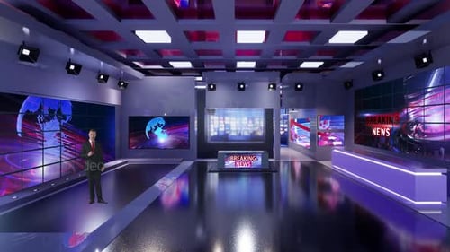 3D Virtual Tv Studio News B9029