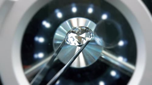 Extreme Close-Up of a Sparkling Diamond Gemstone