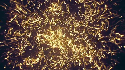 Abstract Golden Shimmering Fluid Particles Loop Background