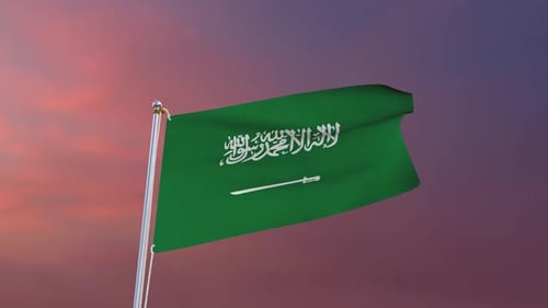 Waving Saudi Arabia Flag in Realistic 3D Animation