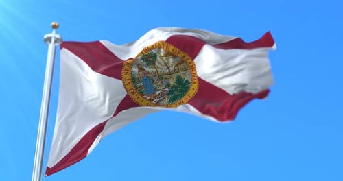 Florida State Flag Waving in Realistic 3D Animation
