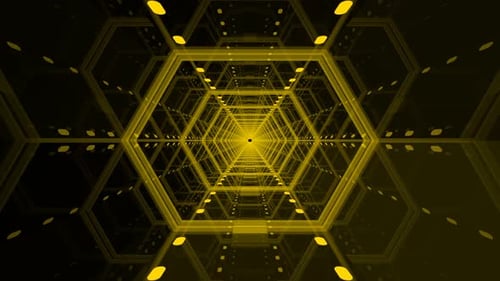 Bucle de túnel hexagonal amarillo