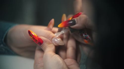 Doing Manicure - Applying Clear Base on the Natural Nail Before the Applying Nail Polish