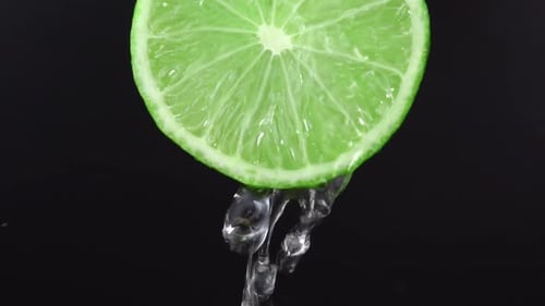 Close Up of Lime with Water
