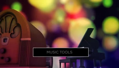 Dynamic 3D Music Instruments Animation with Bokeh Background