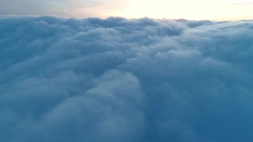 Aerial View of Clouds at Sunrise or Sunset