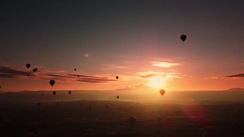 Hot Air Balloons at Breathtaking Sunrise