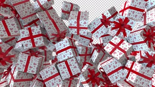 Heart Gift Boxes Falling Transition